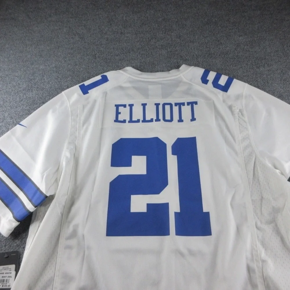 Dallas Cowboys Ezekiel Elliott Jersey Mens XXL White Nike 21 Football NFL*